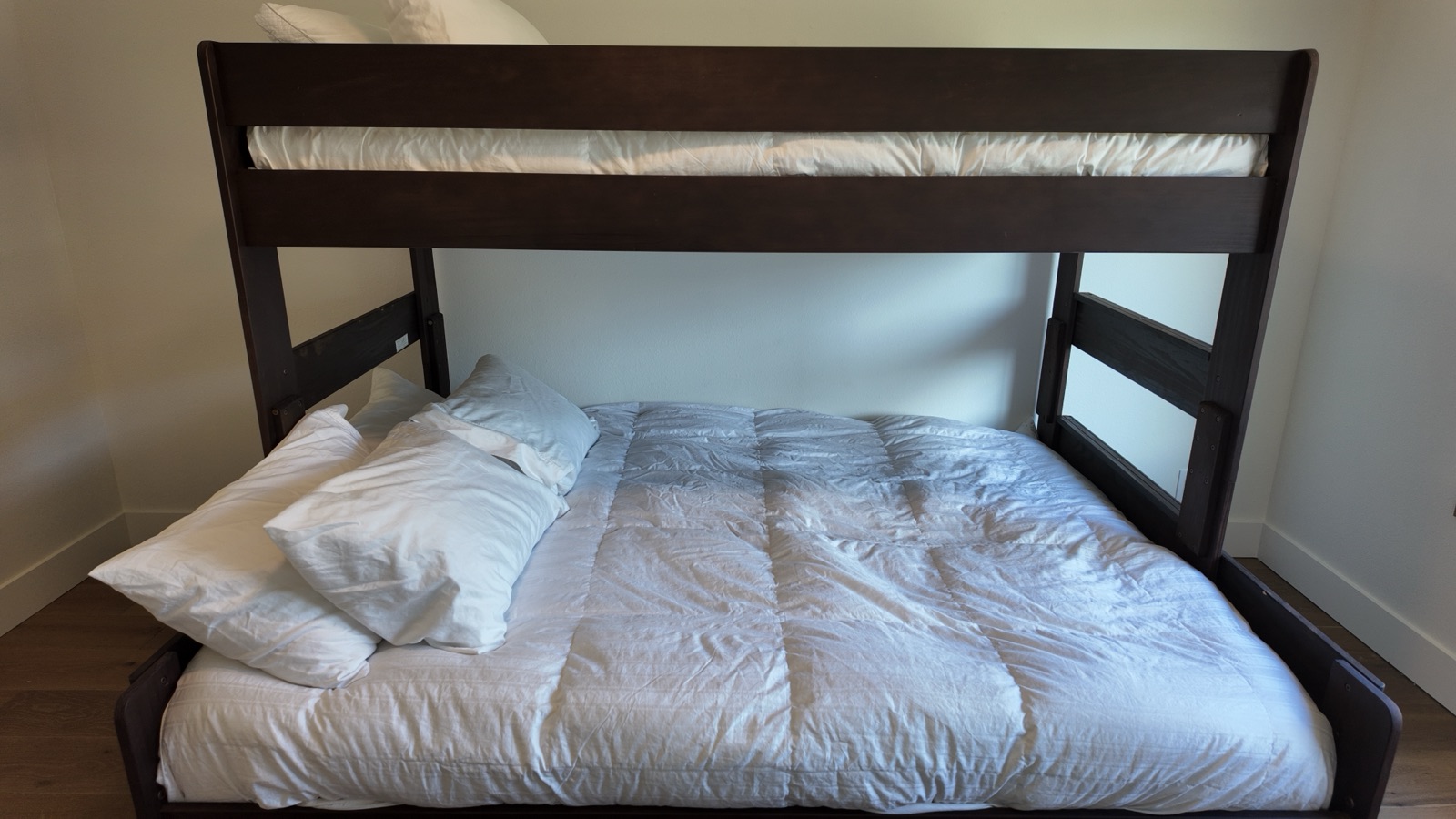 Third bedroom with a Twin XL over Queen bunk bed